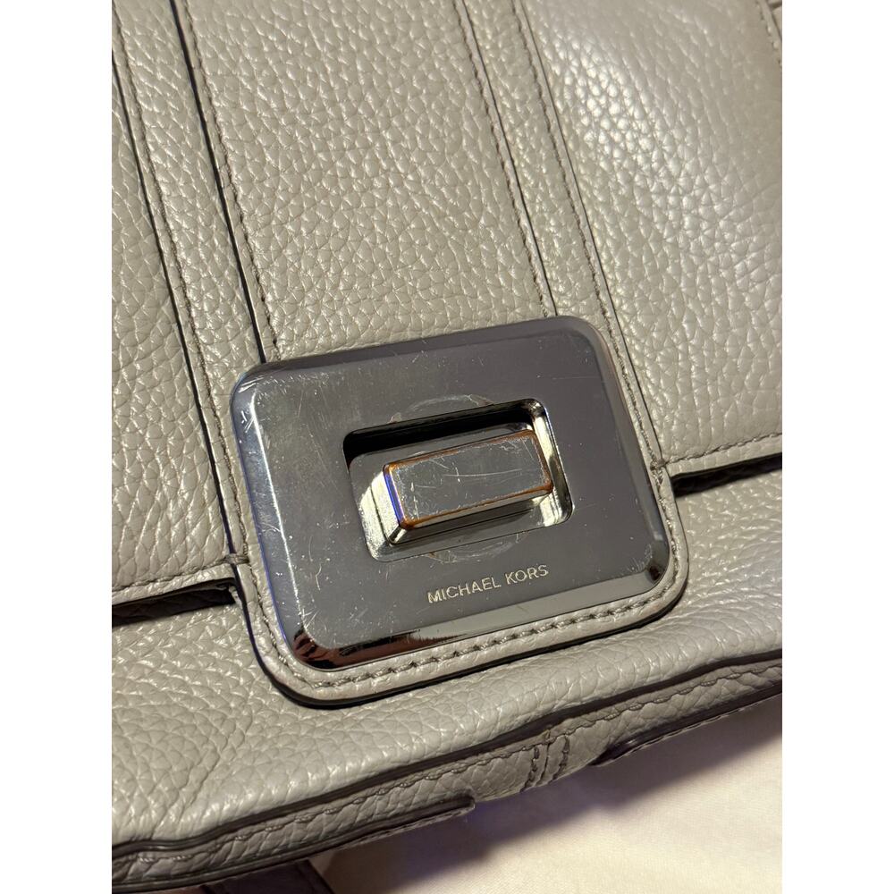 Michael Kors Lila Small Messenger Bag Crossbody Purse Steel Gray Pebbled Leather - Picture 13 of 16